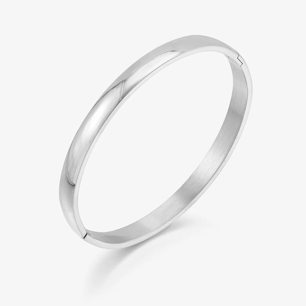 Curved Glossy Bangle Bracelet