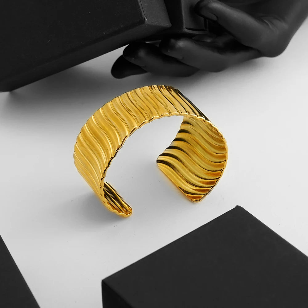 Wavy Stripe Cuff Bracelet