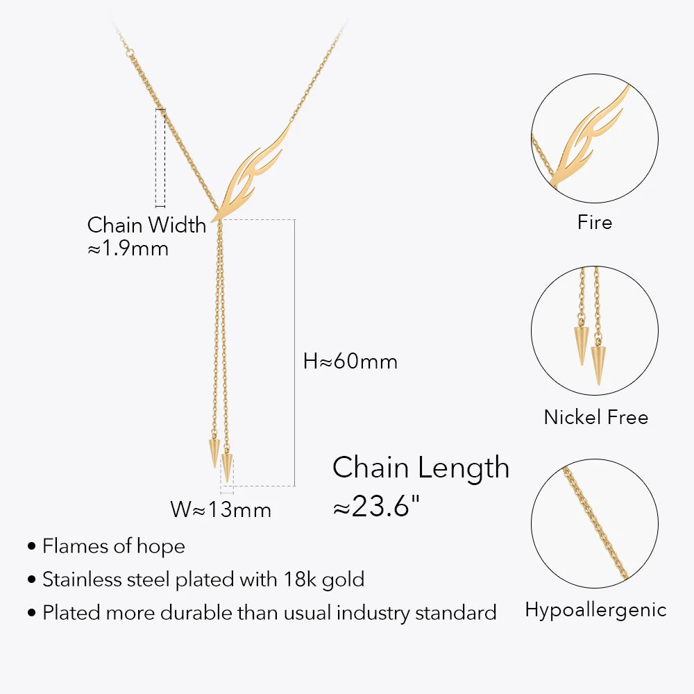 Fire Drop Punk Necklace