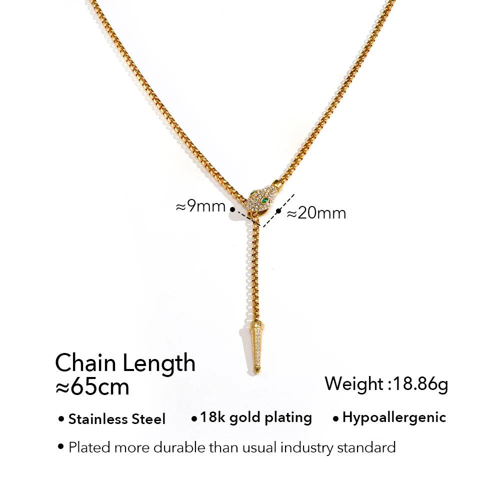 Snake Head Chain Necklace