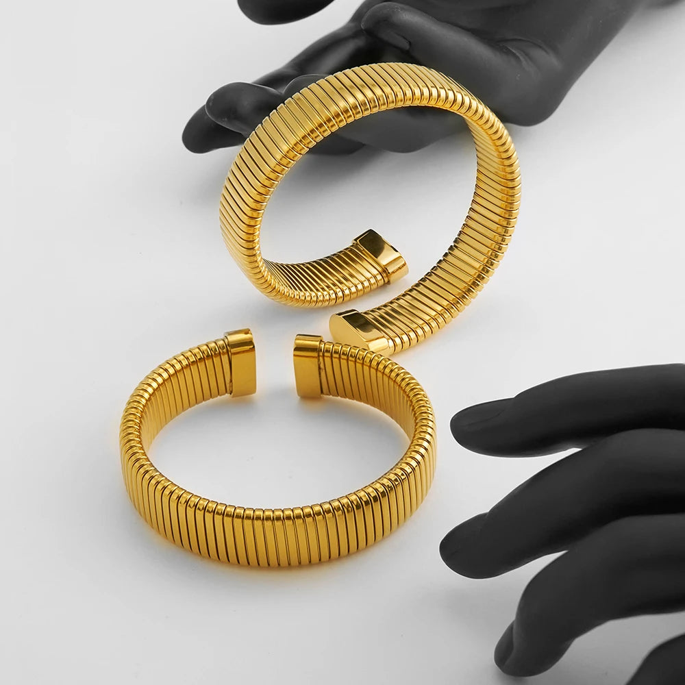 Textured Elastic Cuff Bracelet