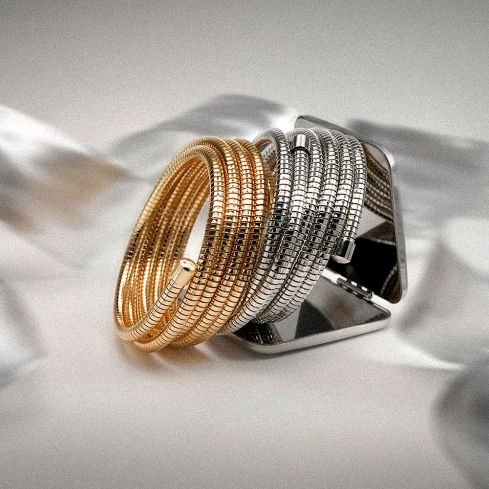 Circular Steel Wire Bangle Bracelet