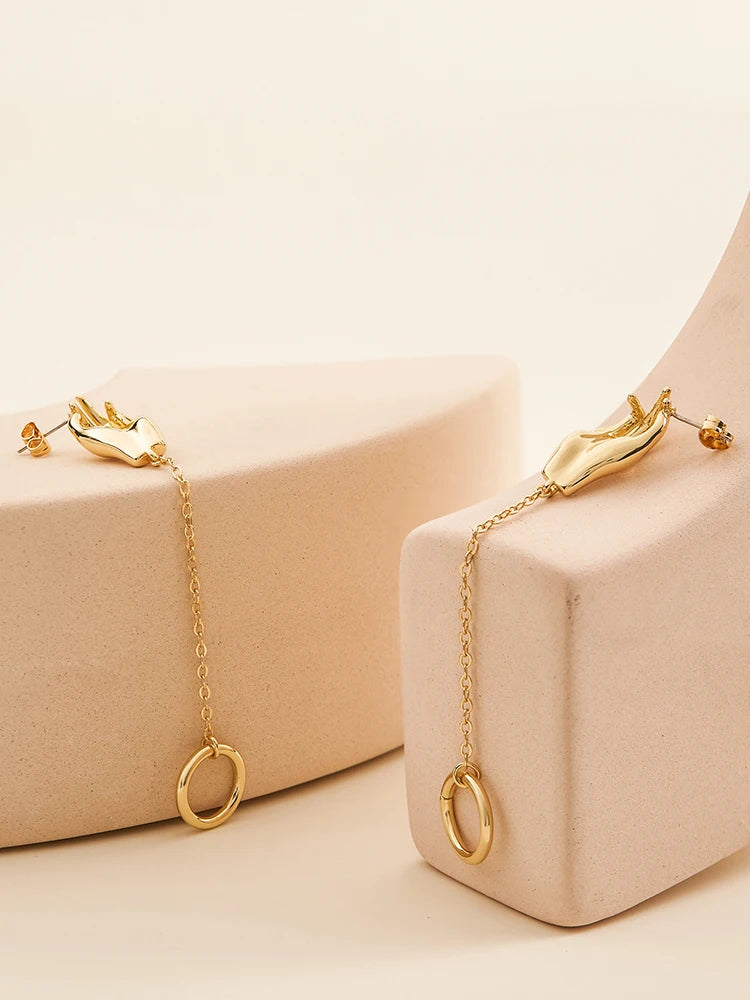 Human Hook Hand Drop Earrings