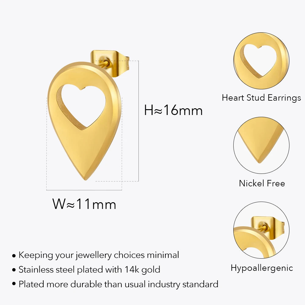 Droplet Heart Cutout Earrings