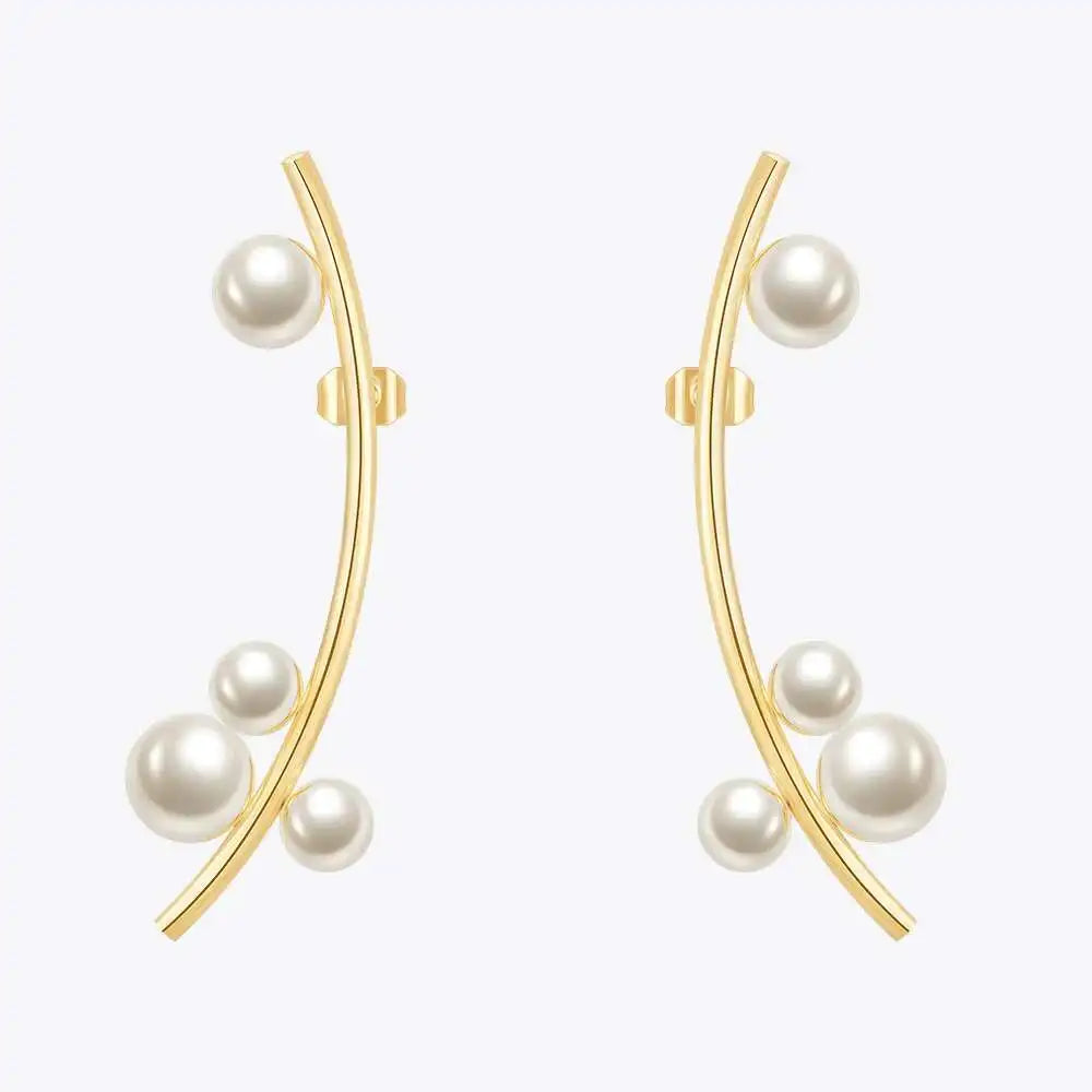 Hanging Pearl Stud Earrings