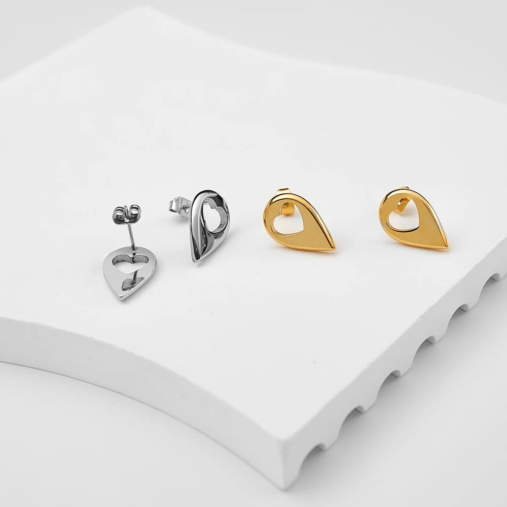 Droplet Heart Cutout Earrings
