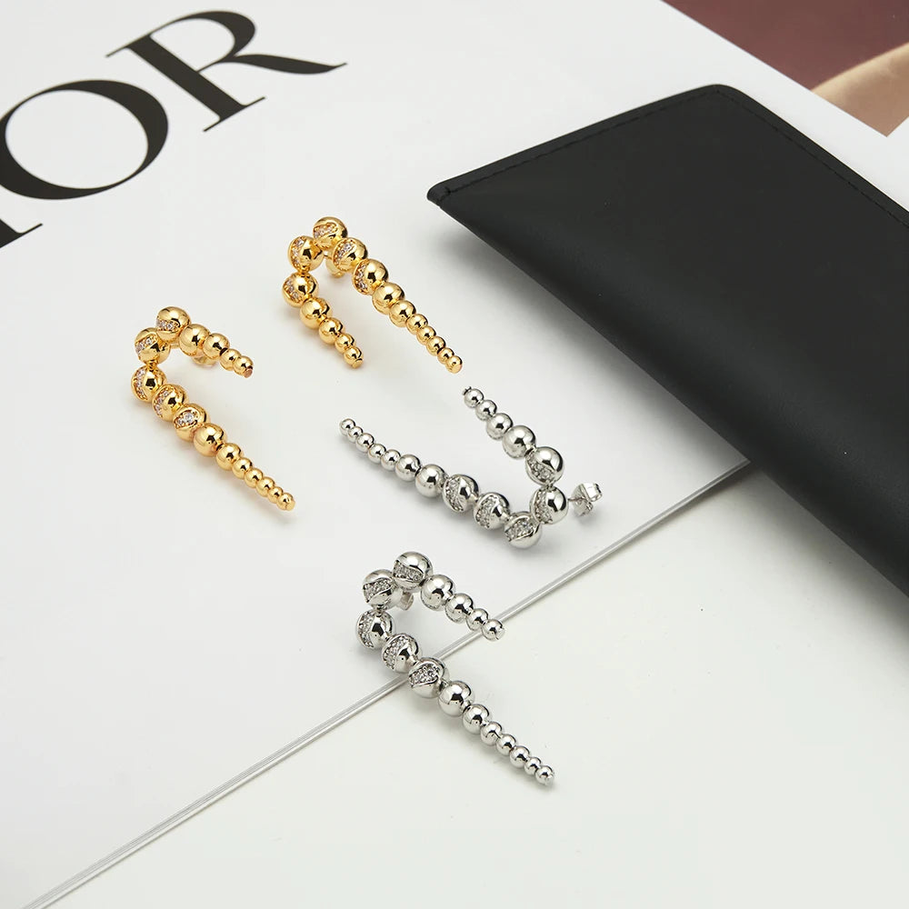 U-Shaped Bead Stud Earrings