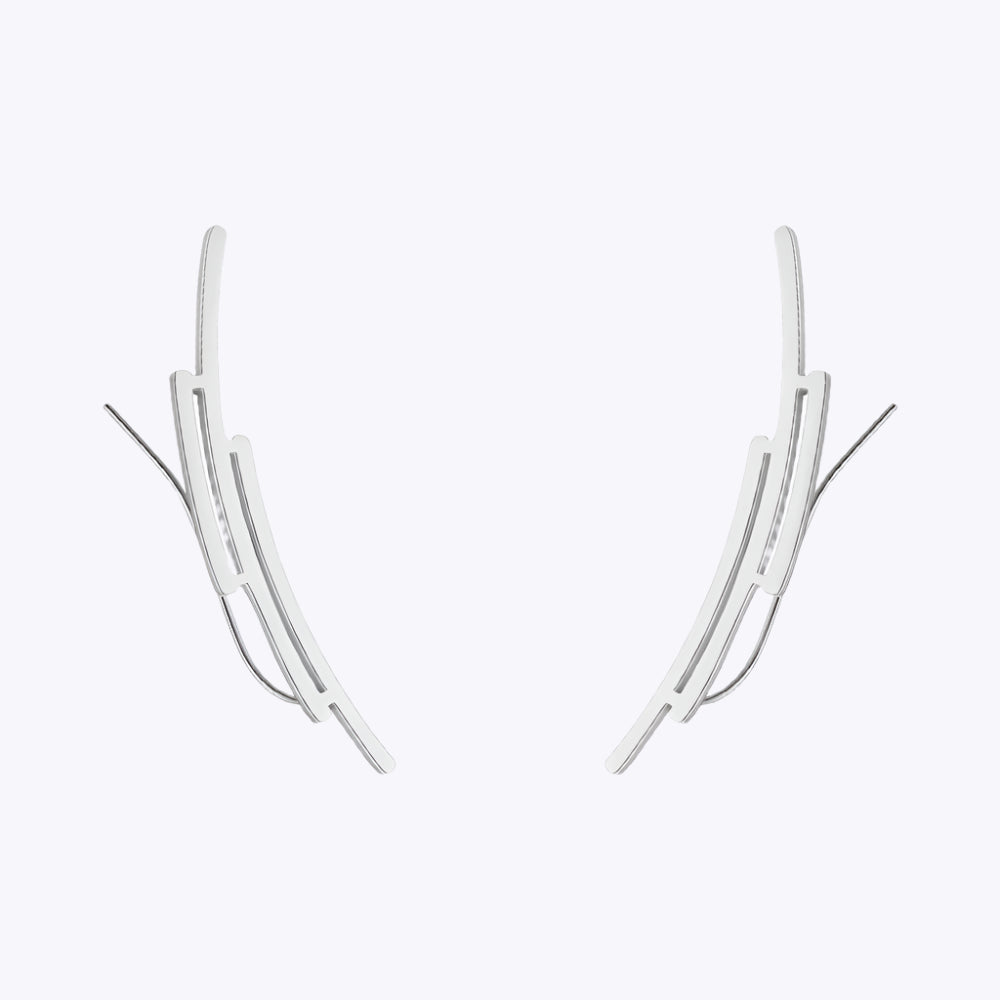 Exo-Wire Geometric Cuff Earrings
