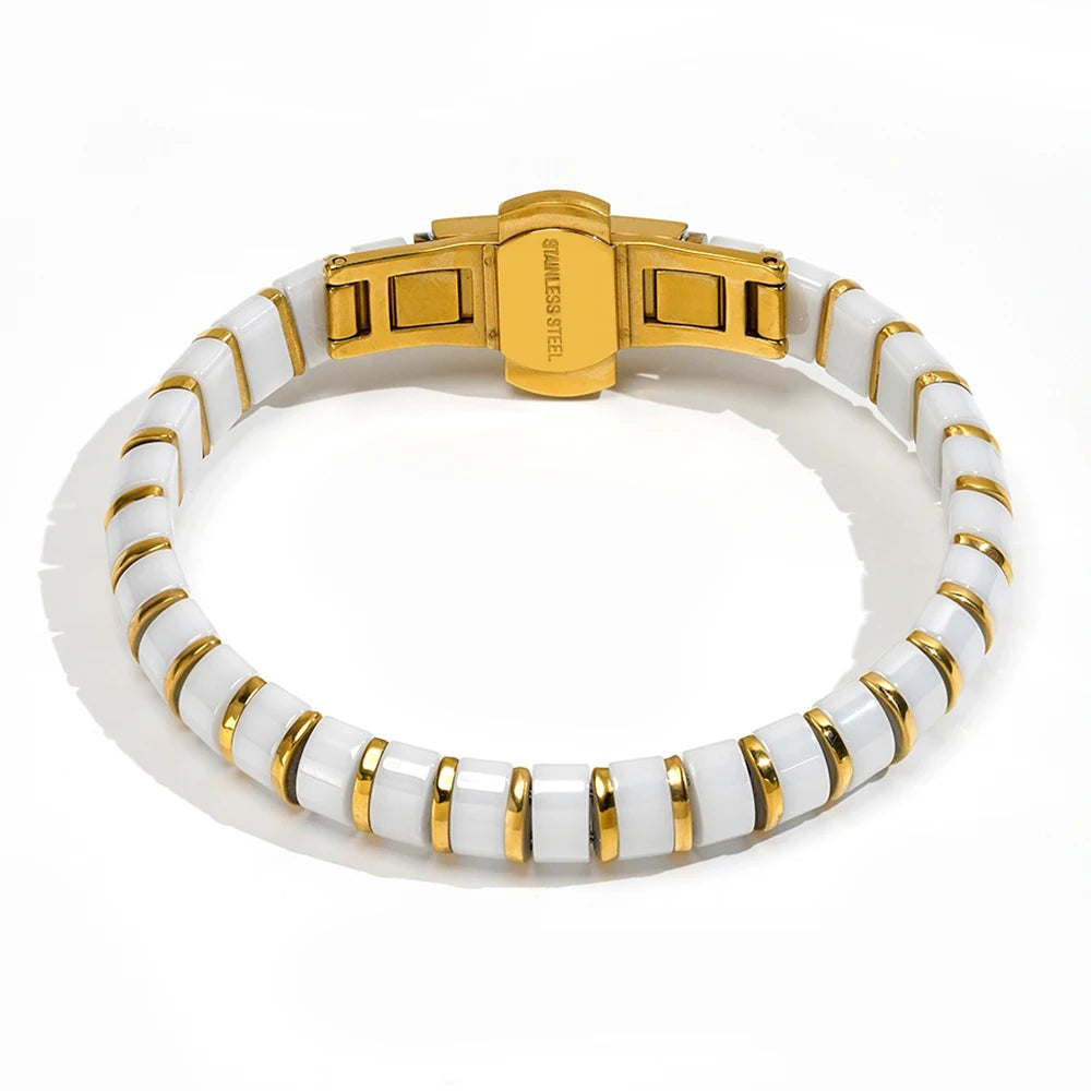 Ceramic Metal Spacer Bracelet & Ring