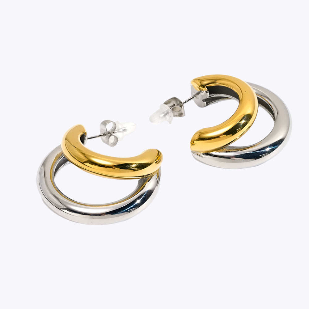 C Shape Stud Earrings