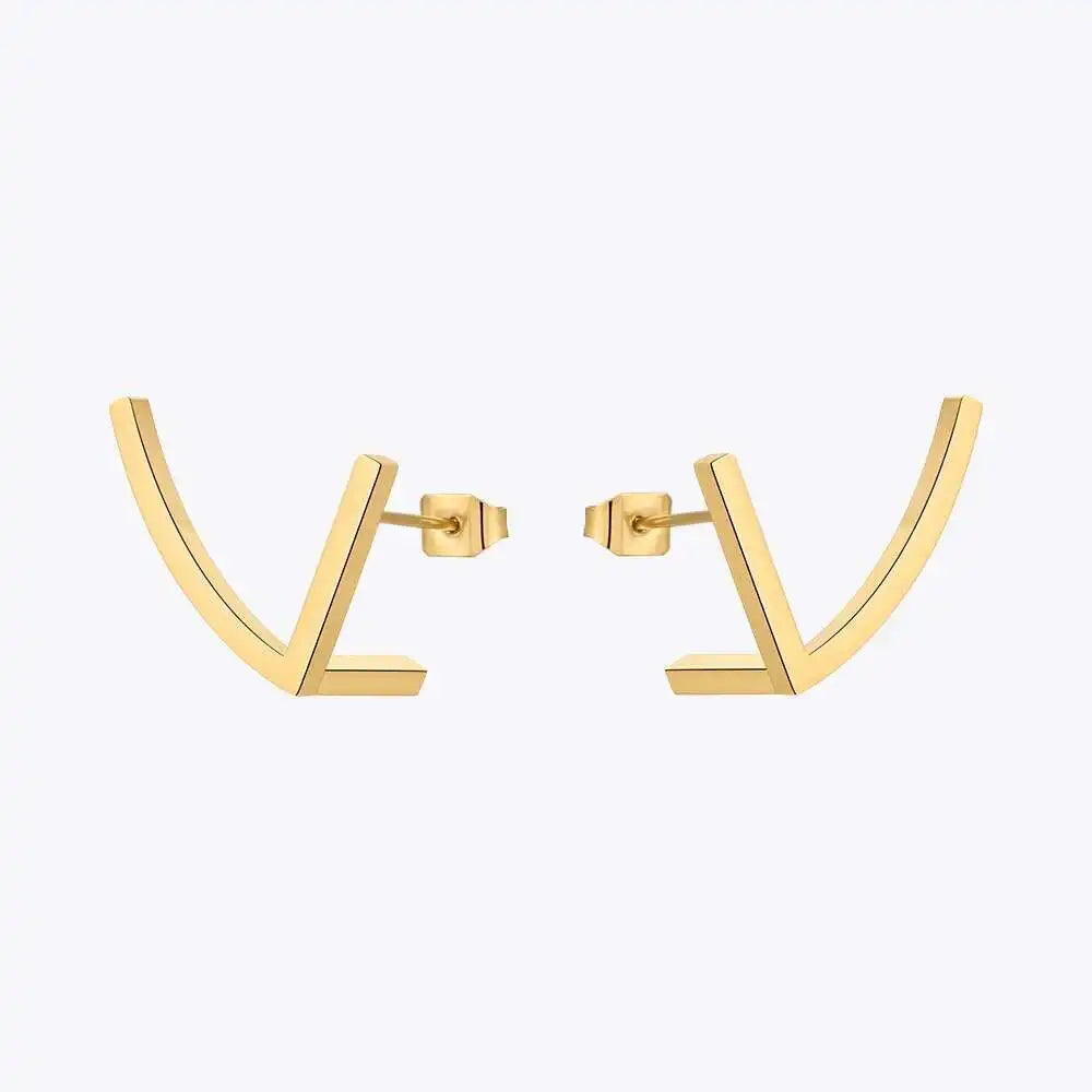 Cut Arc Geometric Earrings