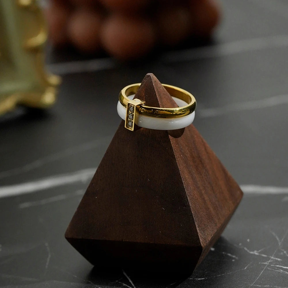 Ceramic Metal Spacer Bracelet & Ring