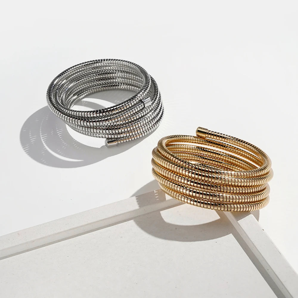 Circular Steel Wire Bangle Bracelet