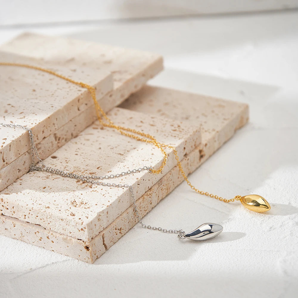 Split Punk Rain Drop Necklace