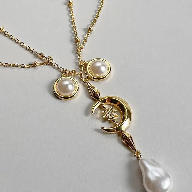 Moon Star Collar Necklace