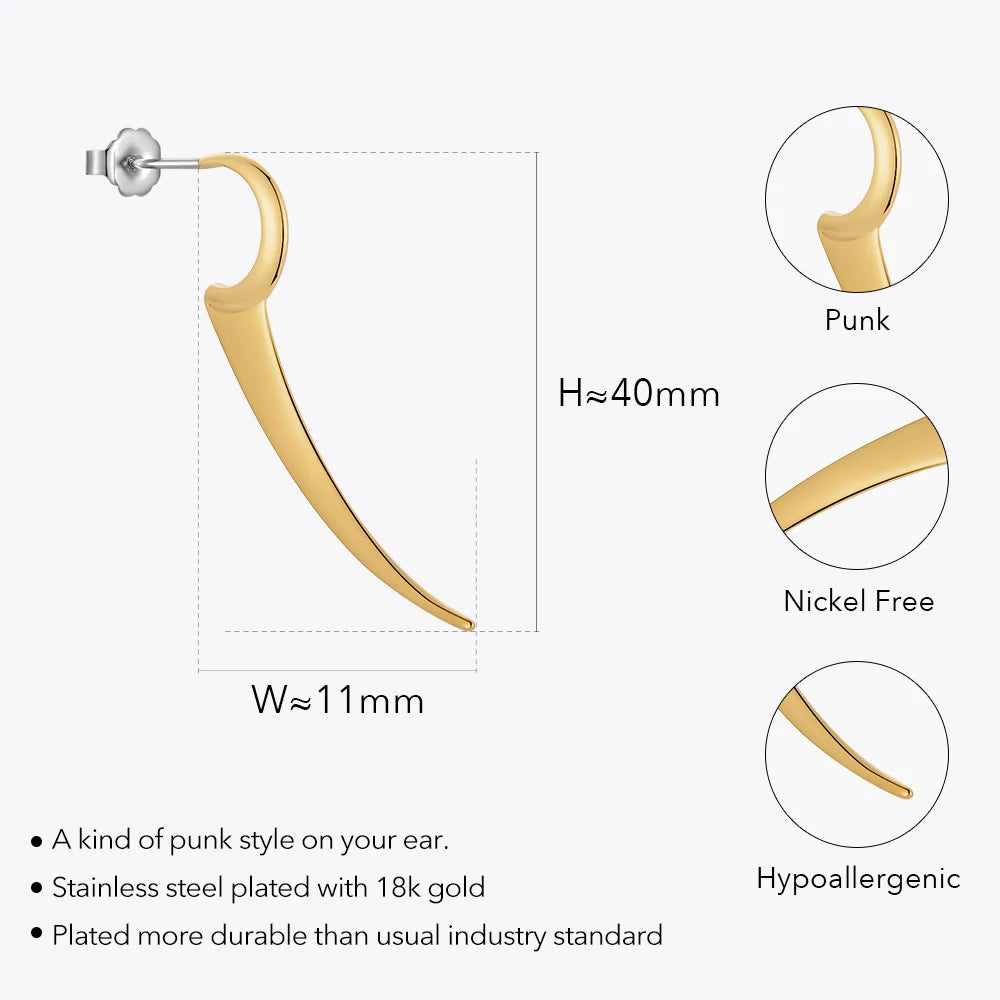 Back Blade Punk Earrings