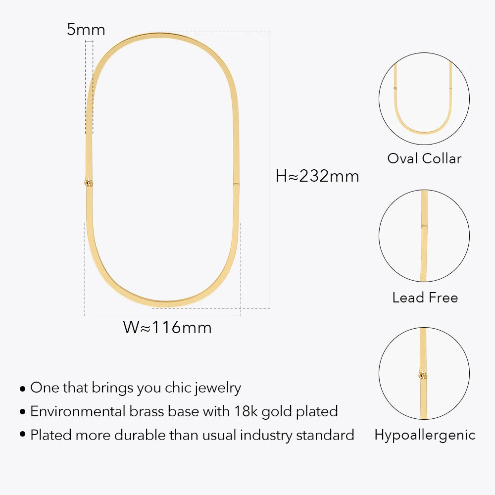 Oval Choker Geometric Necklace