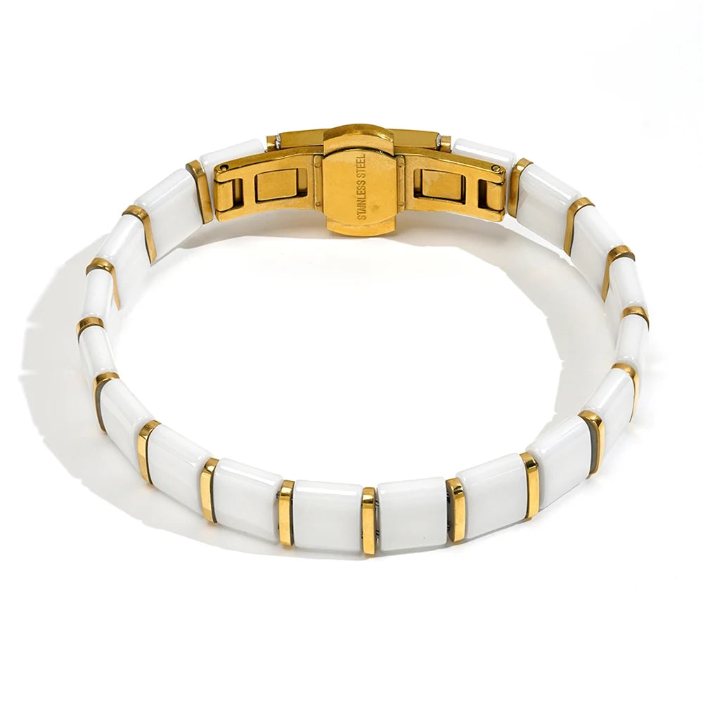 Ceramic Metal Spacer Bracelet & Ring