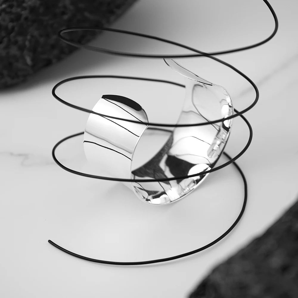 Wide Concave Cuff Bracelet