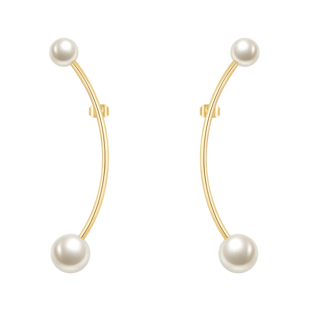 Hanging Pearl Stud Earrings