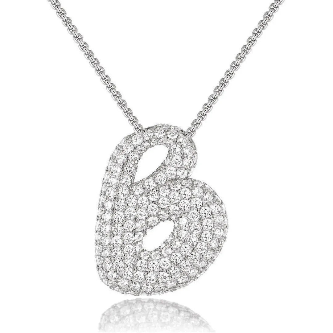 Bubble Initial Diamond Necklace