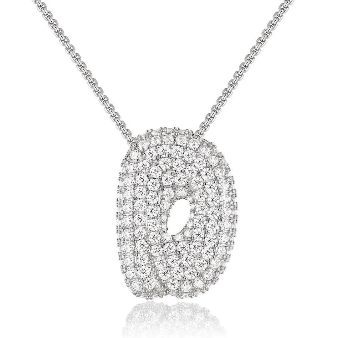 Bubble Initial Diamond Necklace