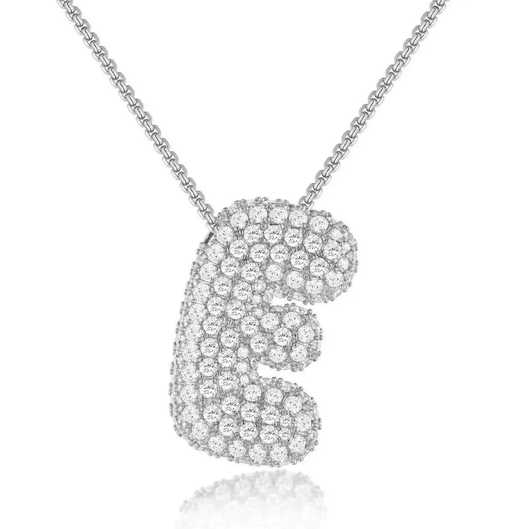 Bubble Initial Diamond Necklace