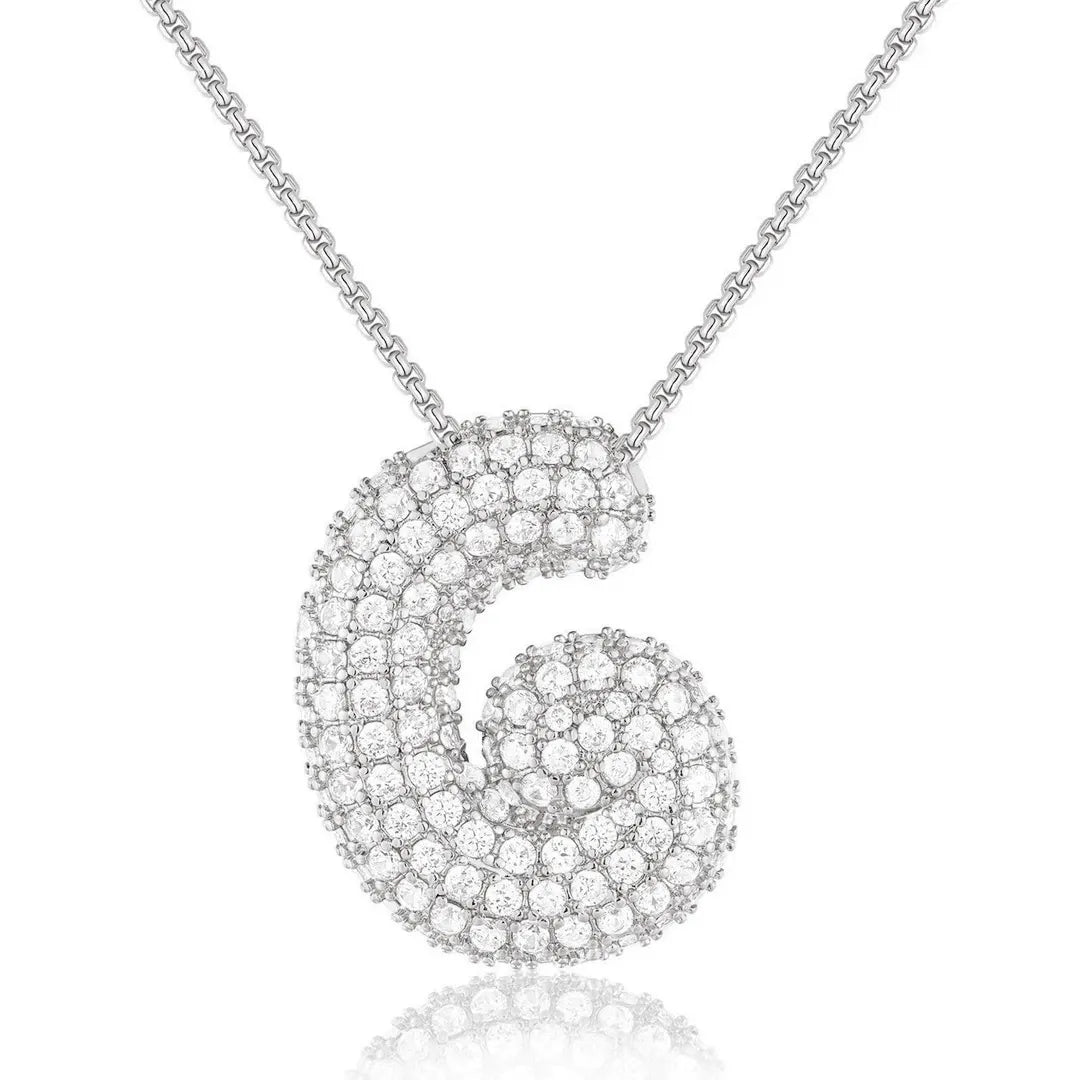 Bubble Initial Diamond Necklace