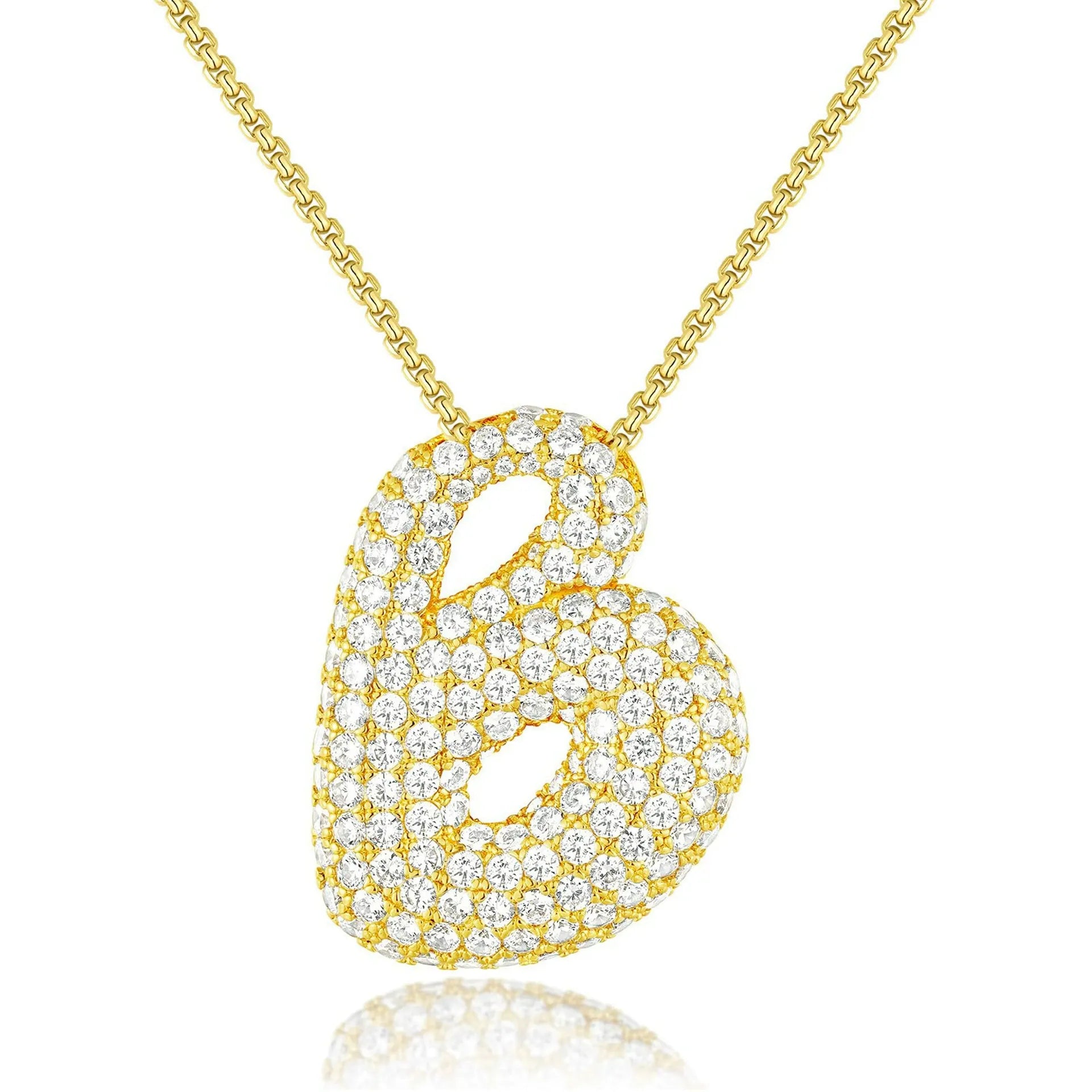 Bubble Initial Diamond Necklace