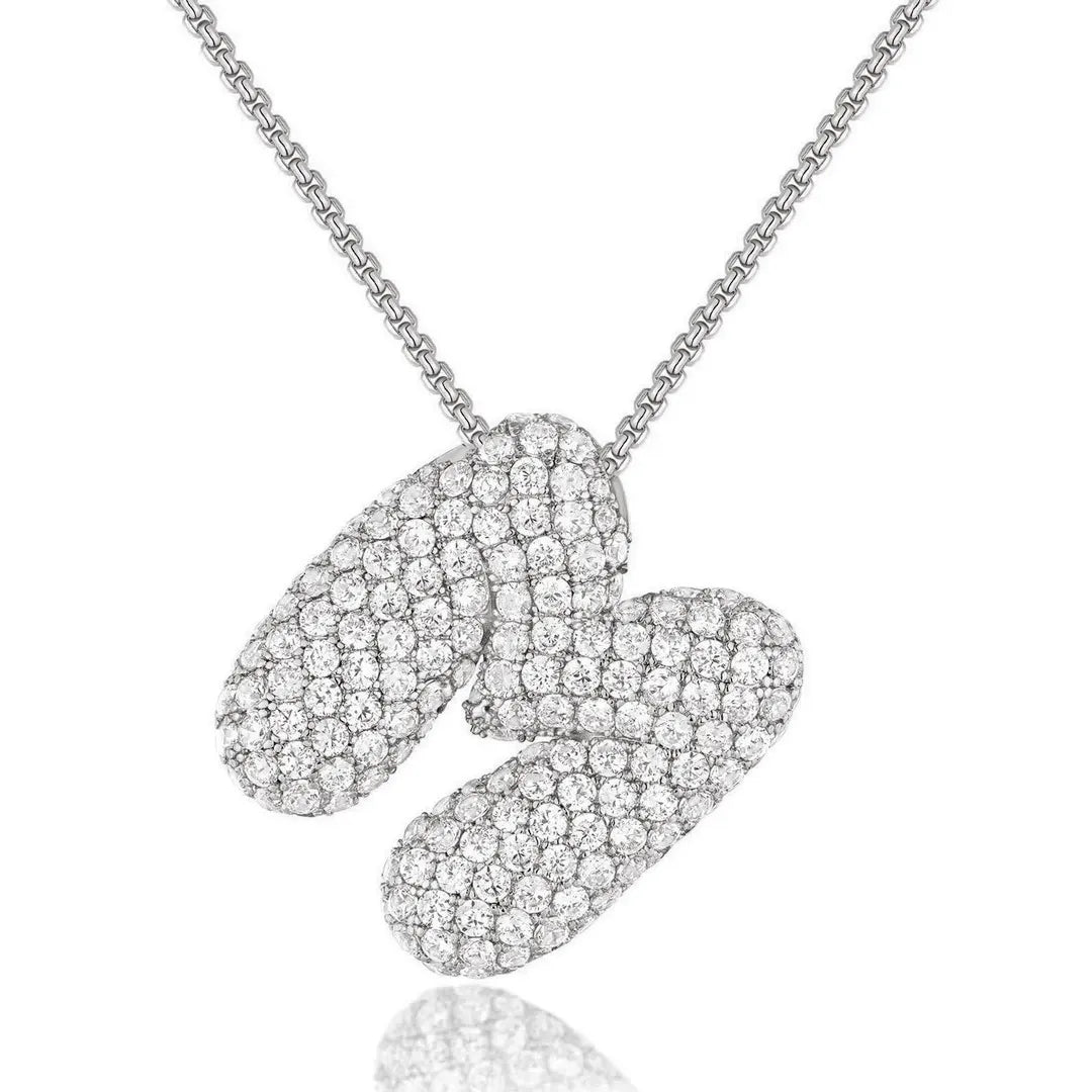 Bubble Initial Diamond Necklace