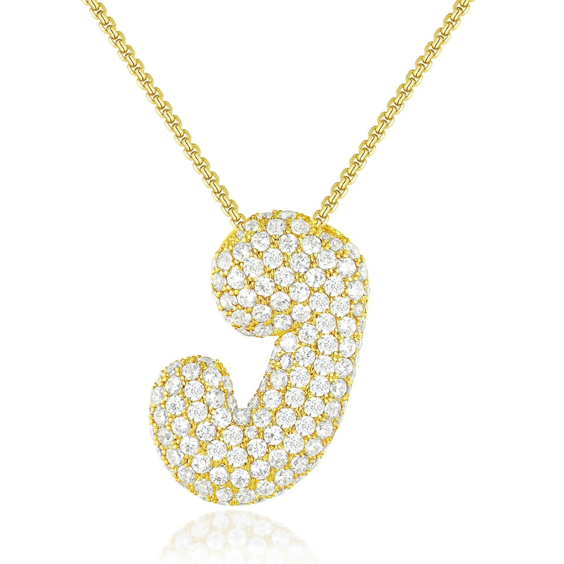 Bubble Initial Diamond Necklace