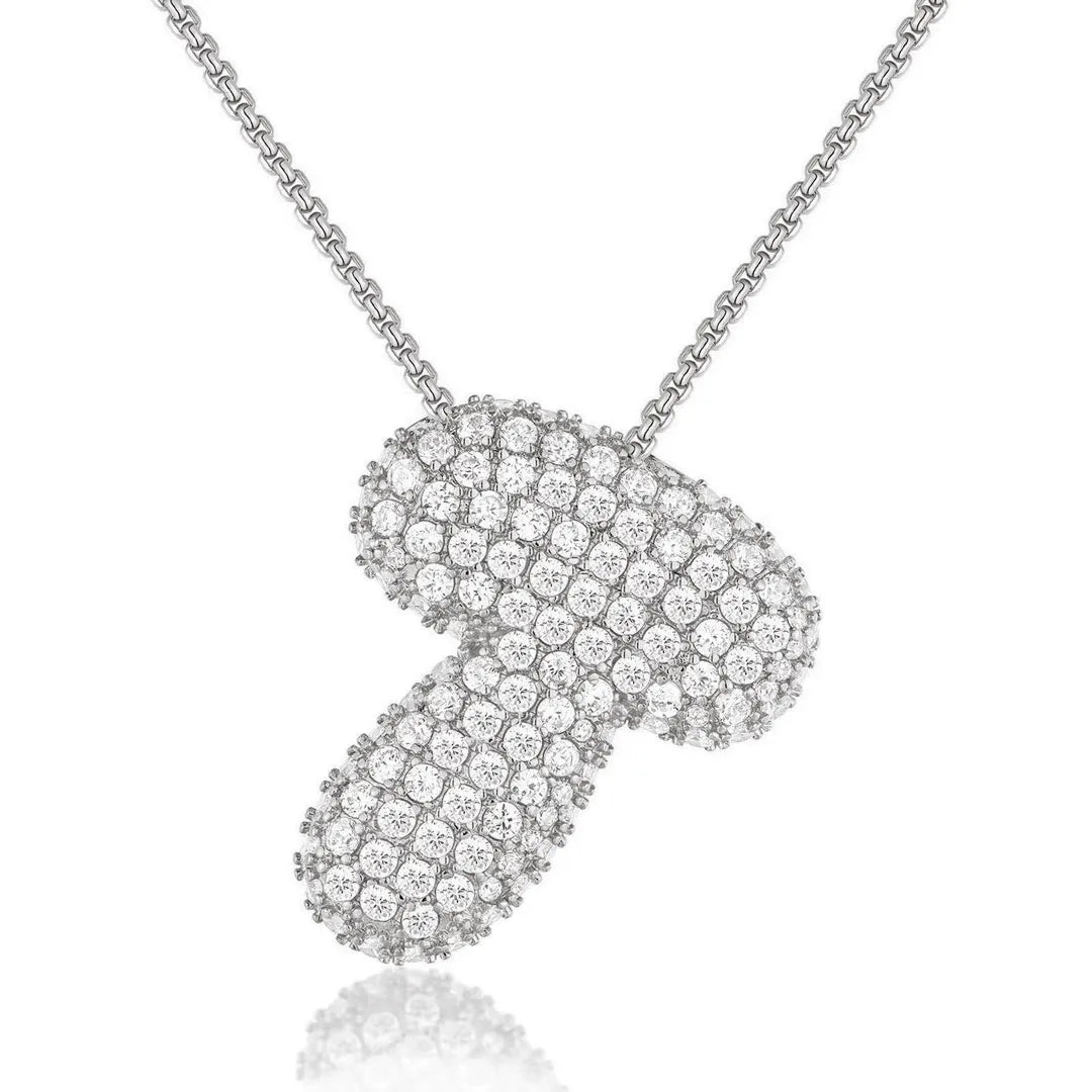 Bubble Initial Diamond Necklace