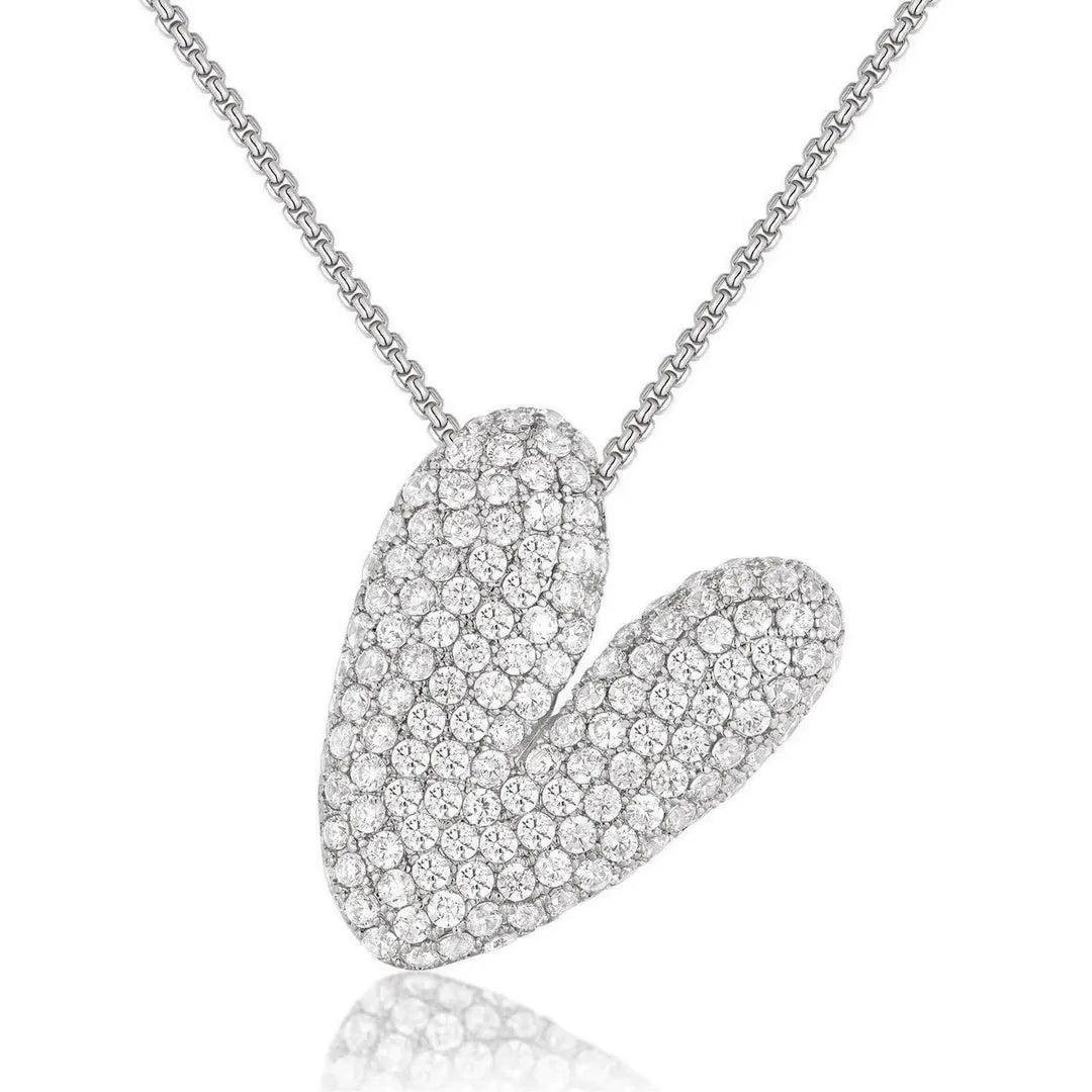 Bubble Initial Diamond Necklace