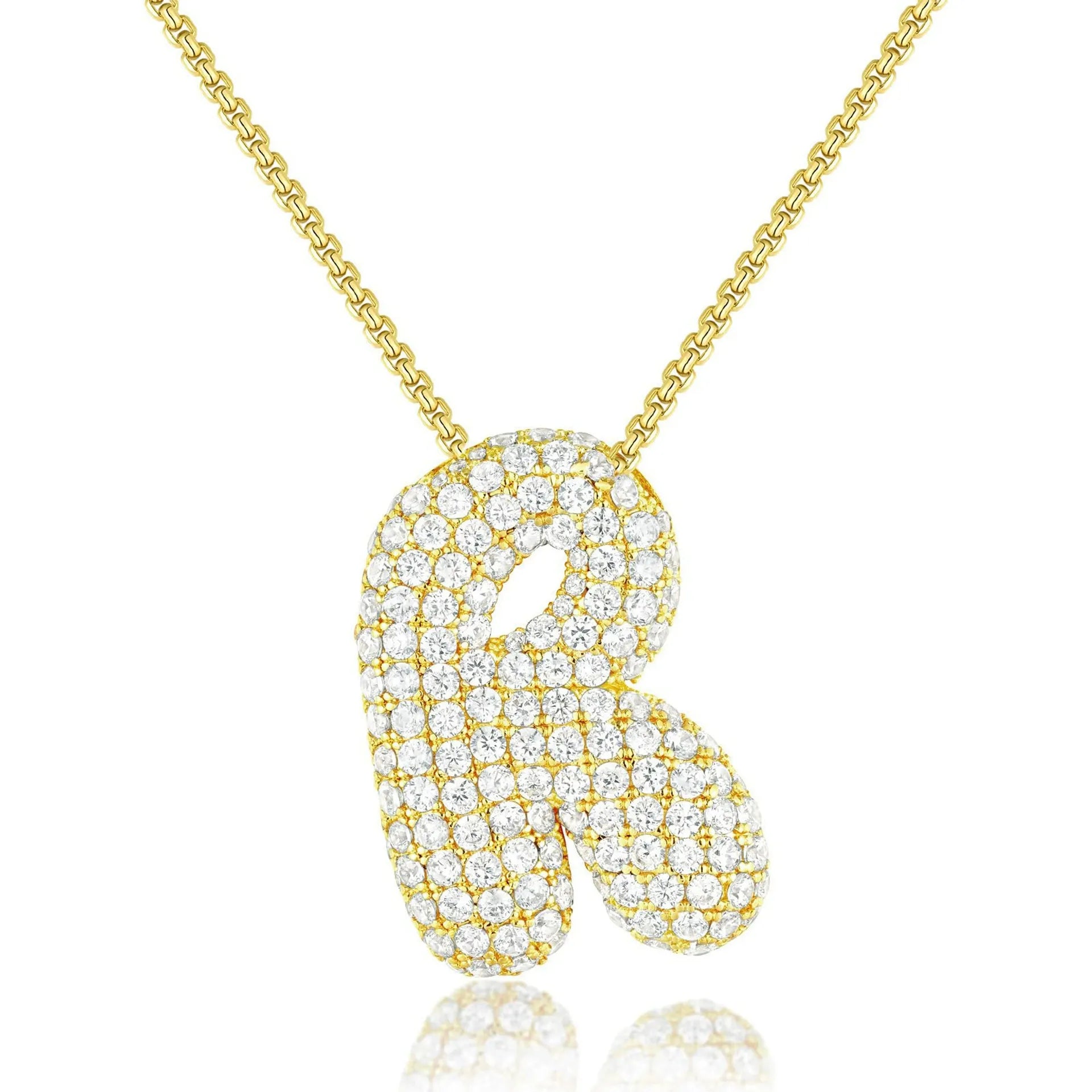 Bubble Initial Diamond Necklace