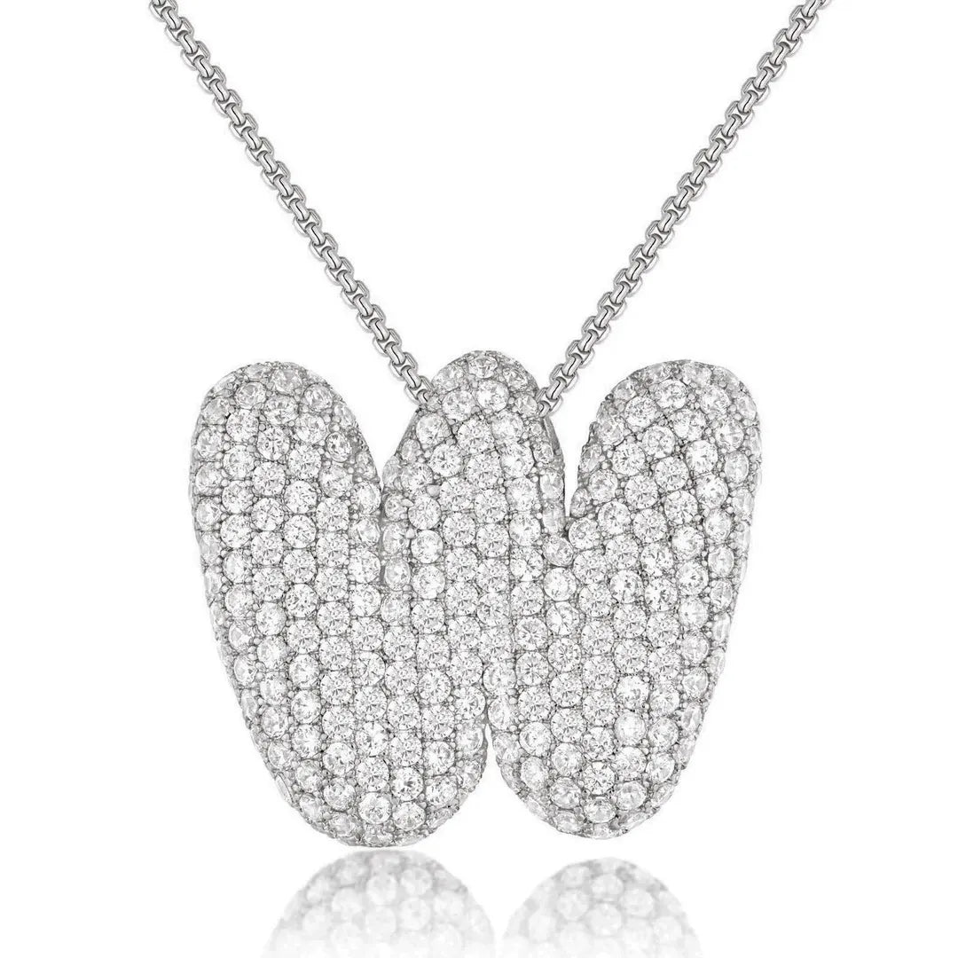 Bubble Initial Diamond Necklace