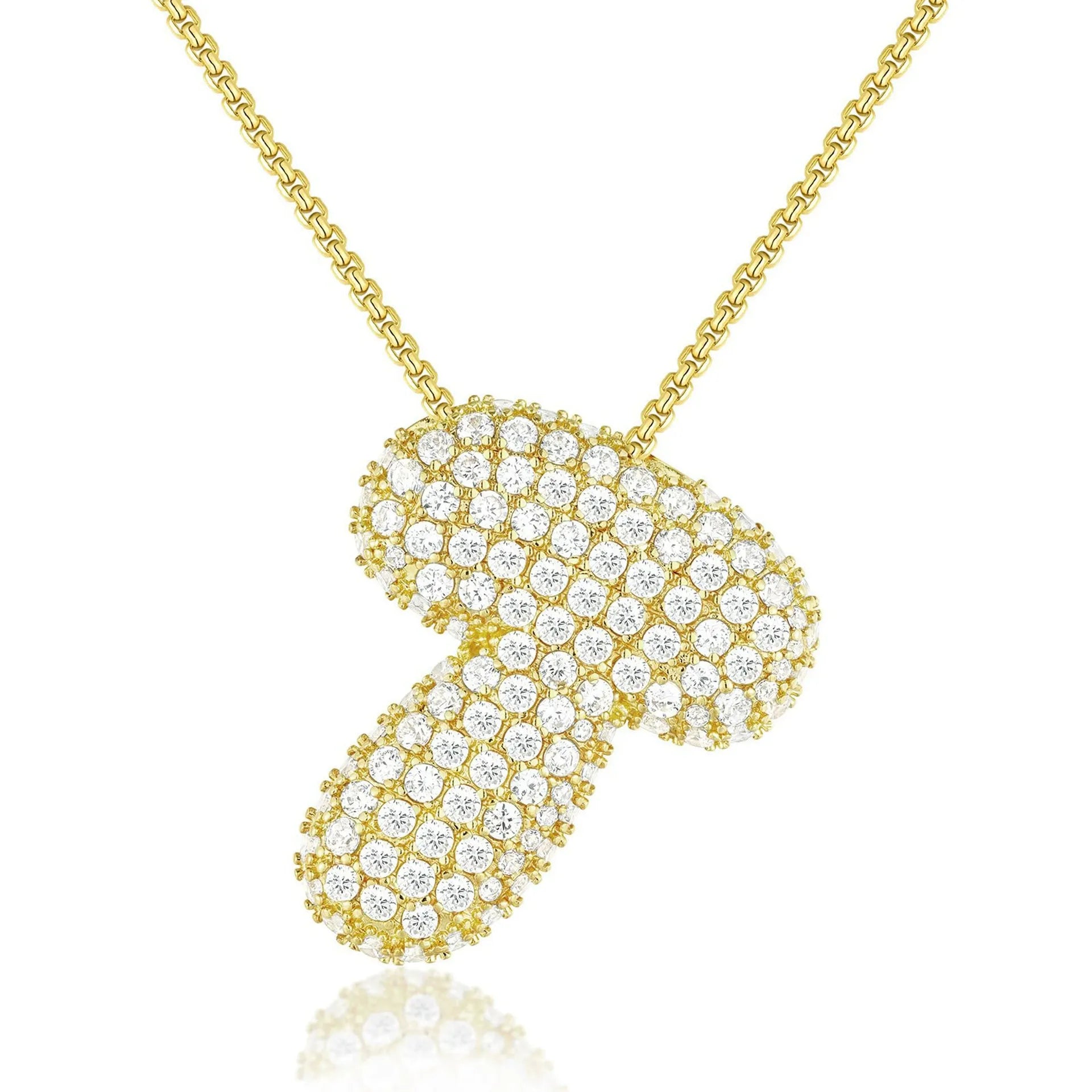 Bubble Initial Diamond Necklace