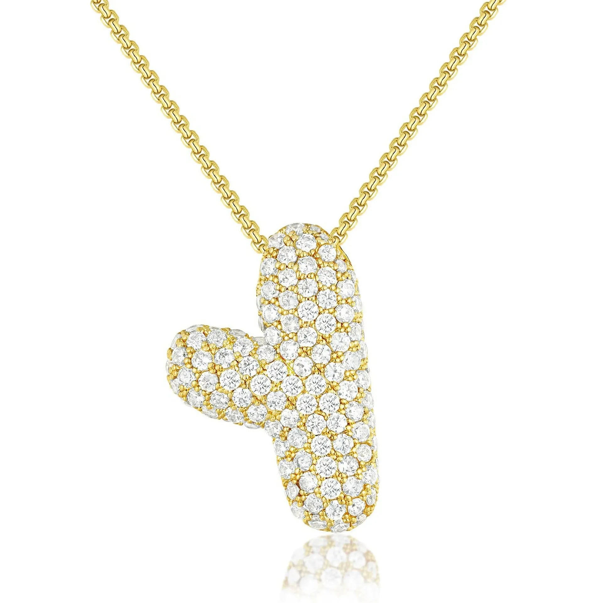 Bubble Initial Diamond Necklace