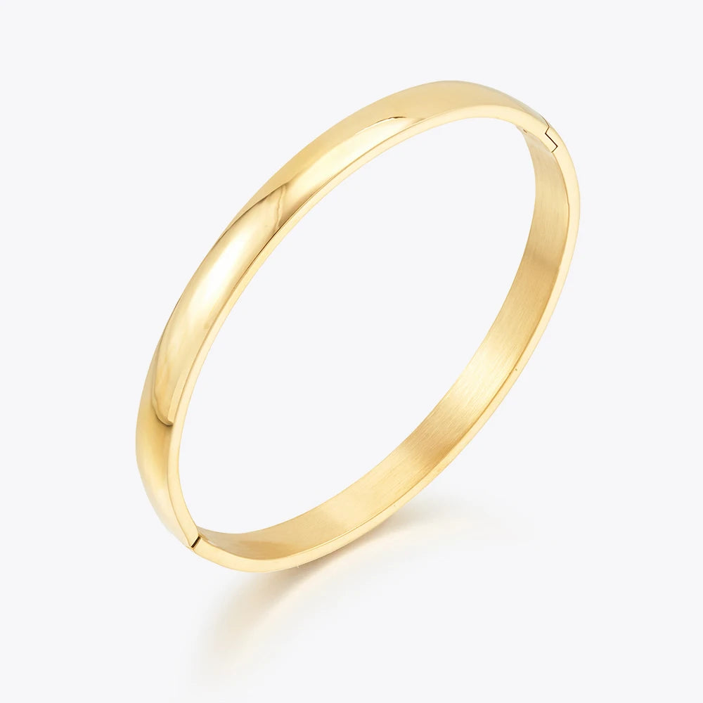 Curved Glossy Bangle Bracelet