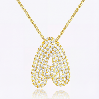 Bubble Initial Diamond Necklace