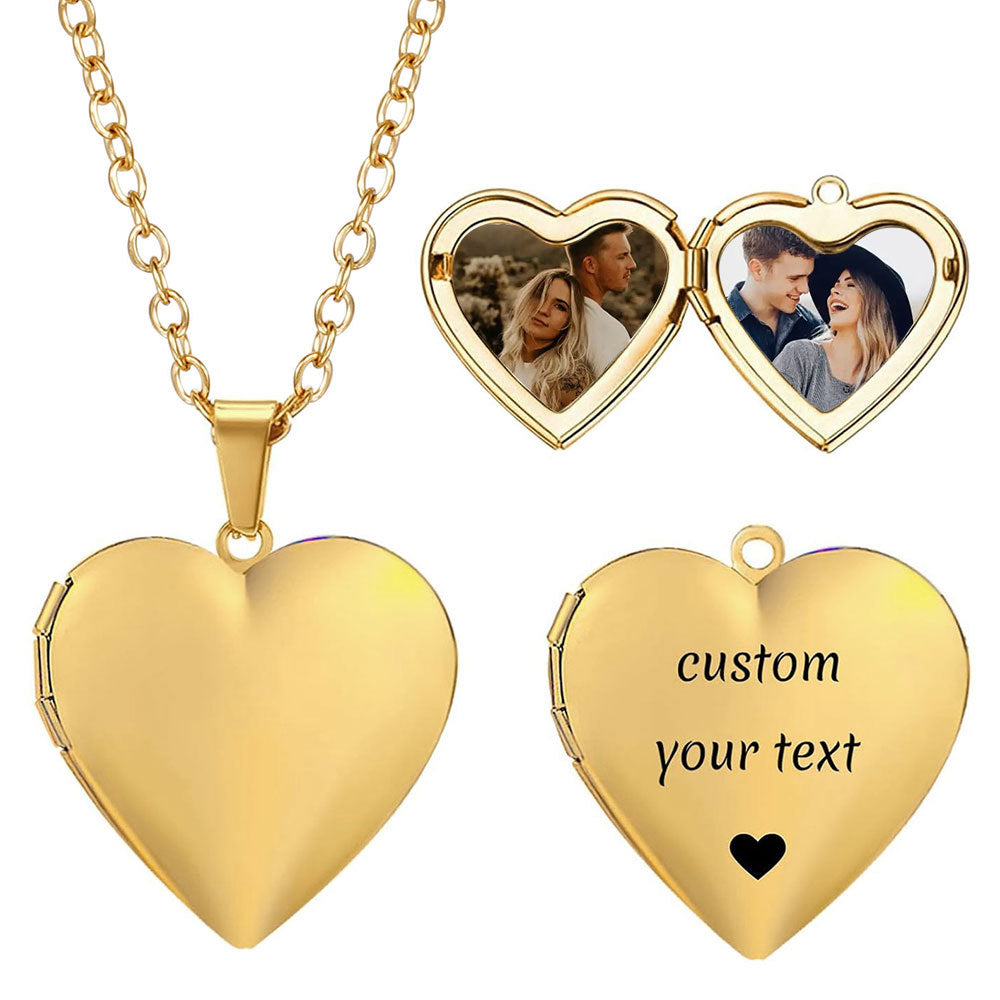 Gold locket with photos and engraving