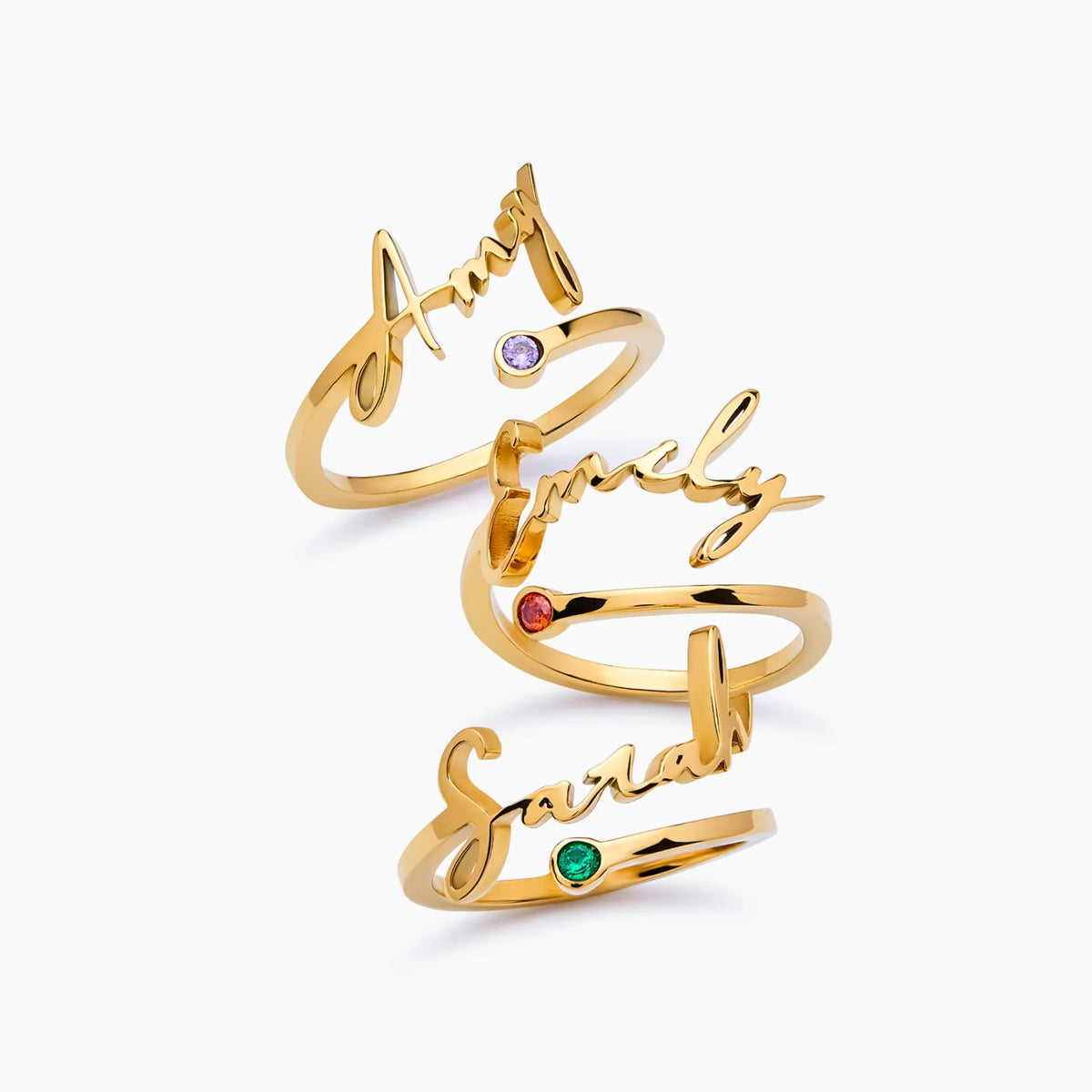 Name birthstone rings