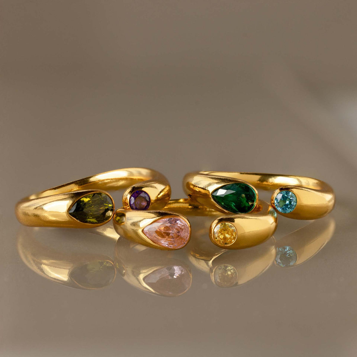 Twin Birthstone Ring