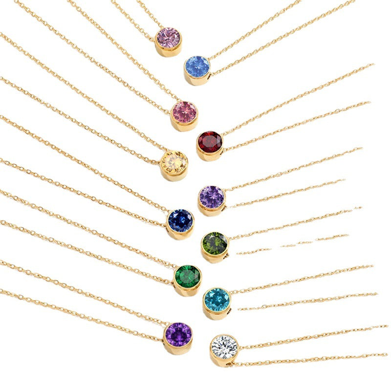 Path birthstone necklaces in every month