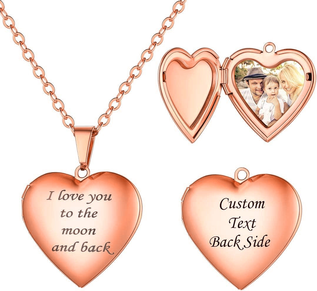 Rose gold locket with engraving
