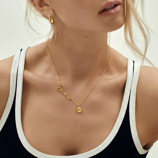 Birthstone Name Necklace