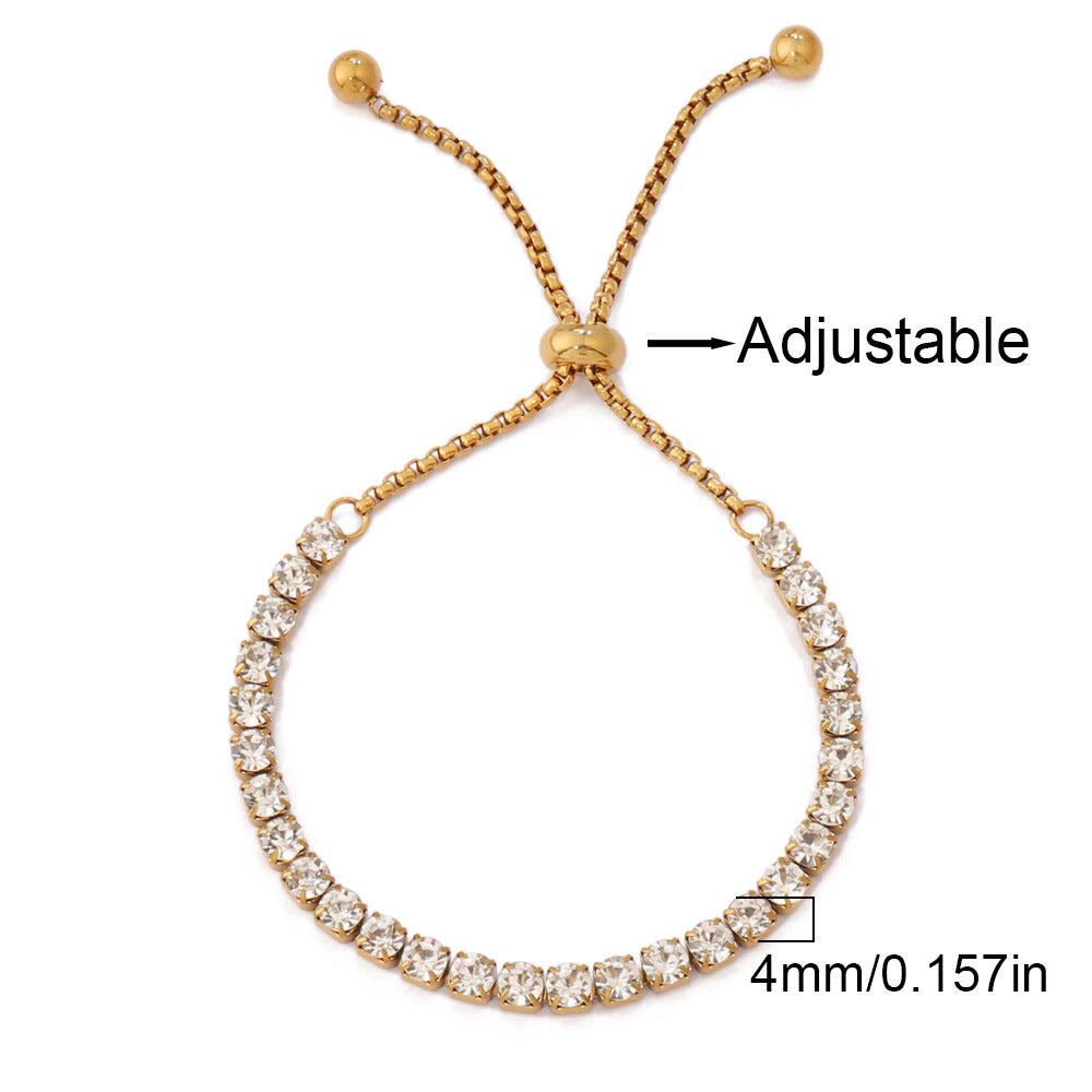 Adjustable Stainless Tennis Bracelet