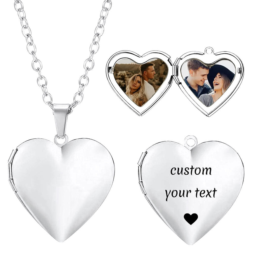 Silver locket with photos and engraving