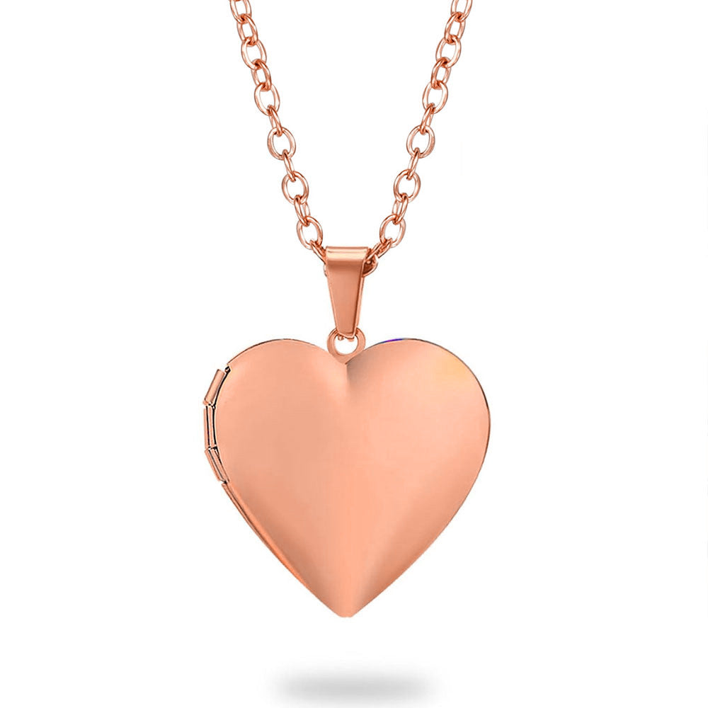 Rose gold heart locket necklace