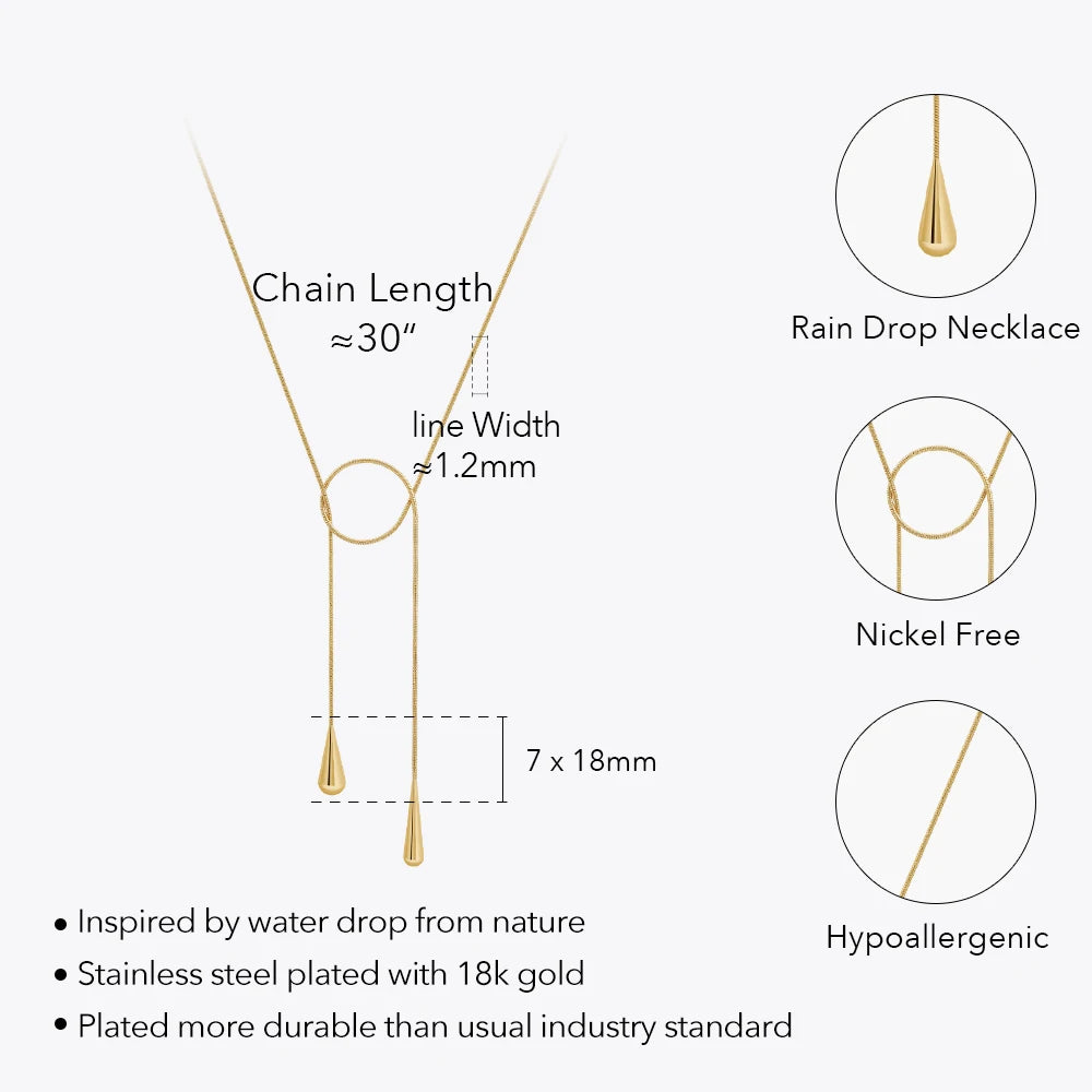 Double Water Drop Punk Necklace