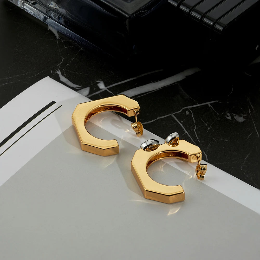 Polygonal Stud Earrings